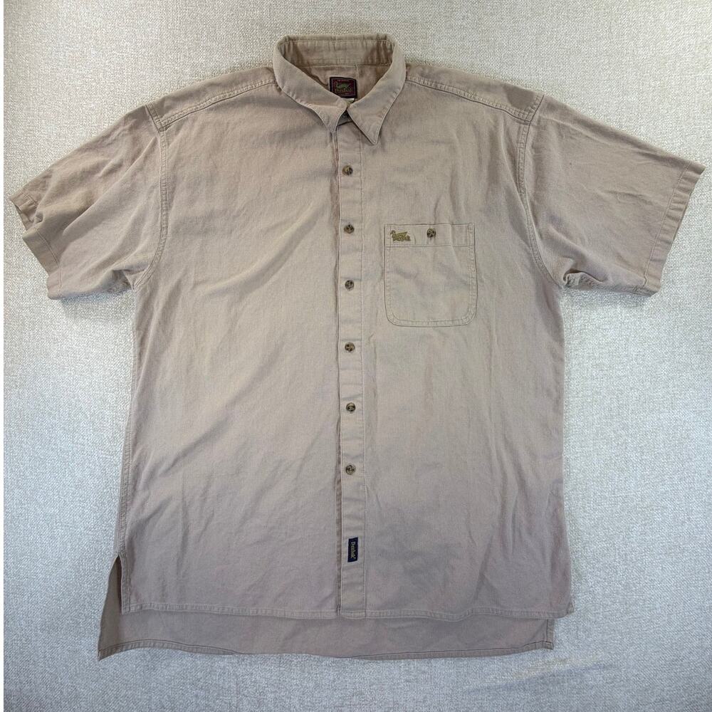 Duxbak Men's XL Tan Lightweight Short Sleeve Button Front Outdoor Shirt Hunting